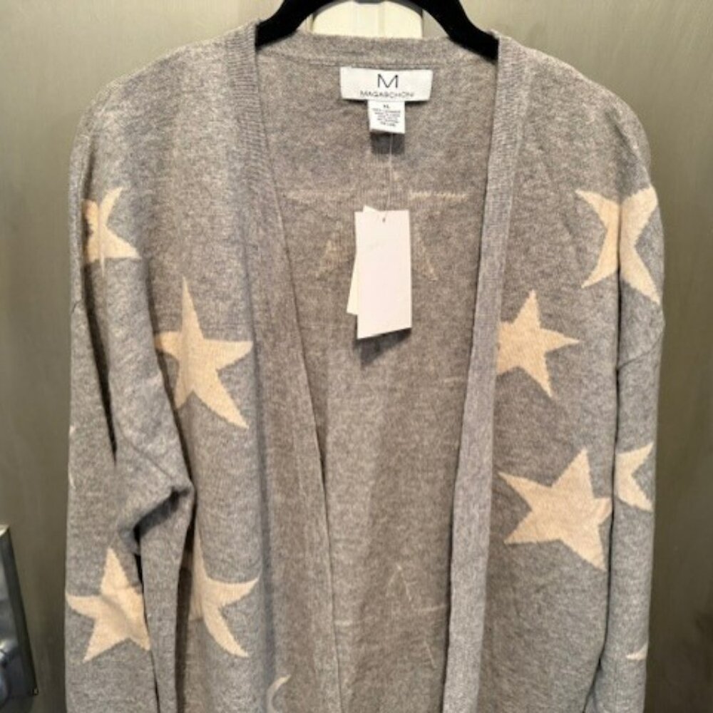 Magaschino 100% cashmere open front Star cardigan Sweater - Picture 10 of 16